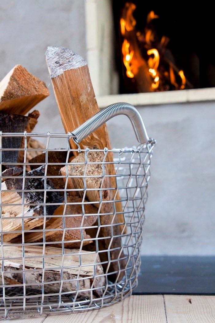 Fireplace Korbo Metal Steel Wire Basket Classic