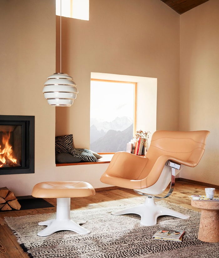 Livingroom Teamoment Readingcorner Fireplace Artek Brown White Black Aluminium Aalto lightning ABC-collection