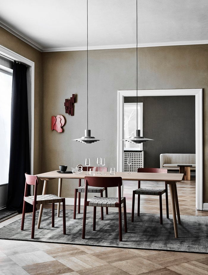 Diningroom &Tradition Metal Red Grey Wood Wool