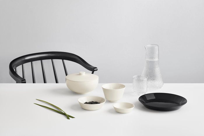 Tavola Iittala Nero Trasparente Bianco Ceramica Vetro Teema Ultima Thule