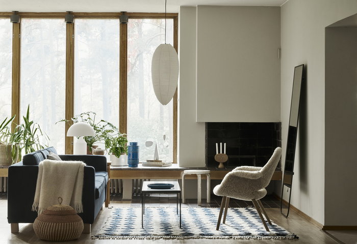 Livingroom Holidays Fireplace Artek Oluce White Beige Wood Ceramic Glass