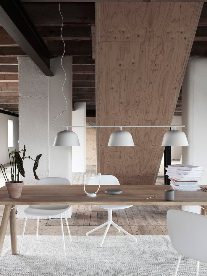 Office Livingroom Muuto White Grey Aluminium Marble Wool Metal Groove Fiber Chair