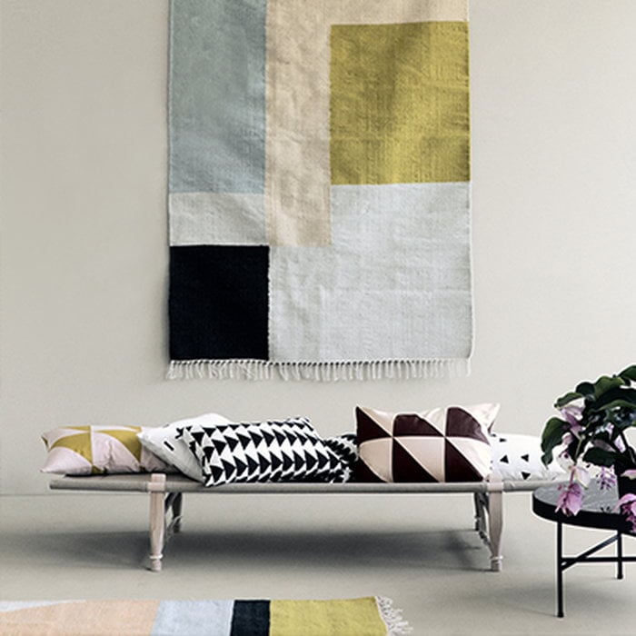 Livingroom ferm LIVING Black Multi colour Cotton Wool Kelim
