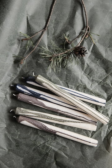 Natale Candele Ferm Living Verde Grigio Blu