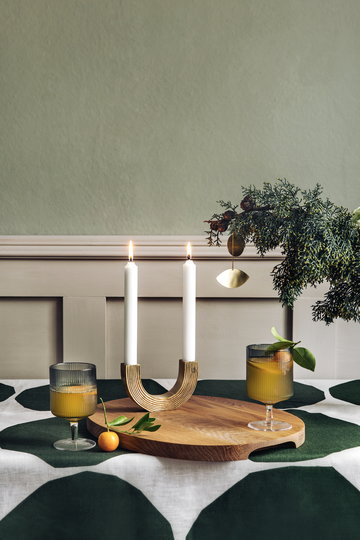 Natale Candele Ferm Living Iittala Grigio Ottone Naturale Vetro Rovete