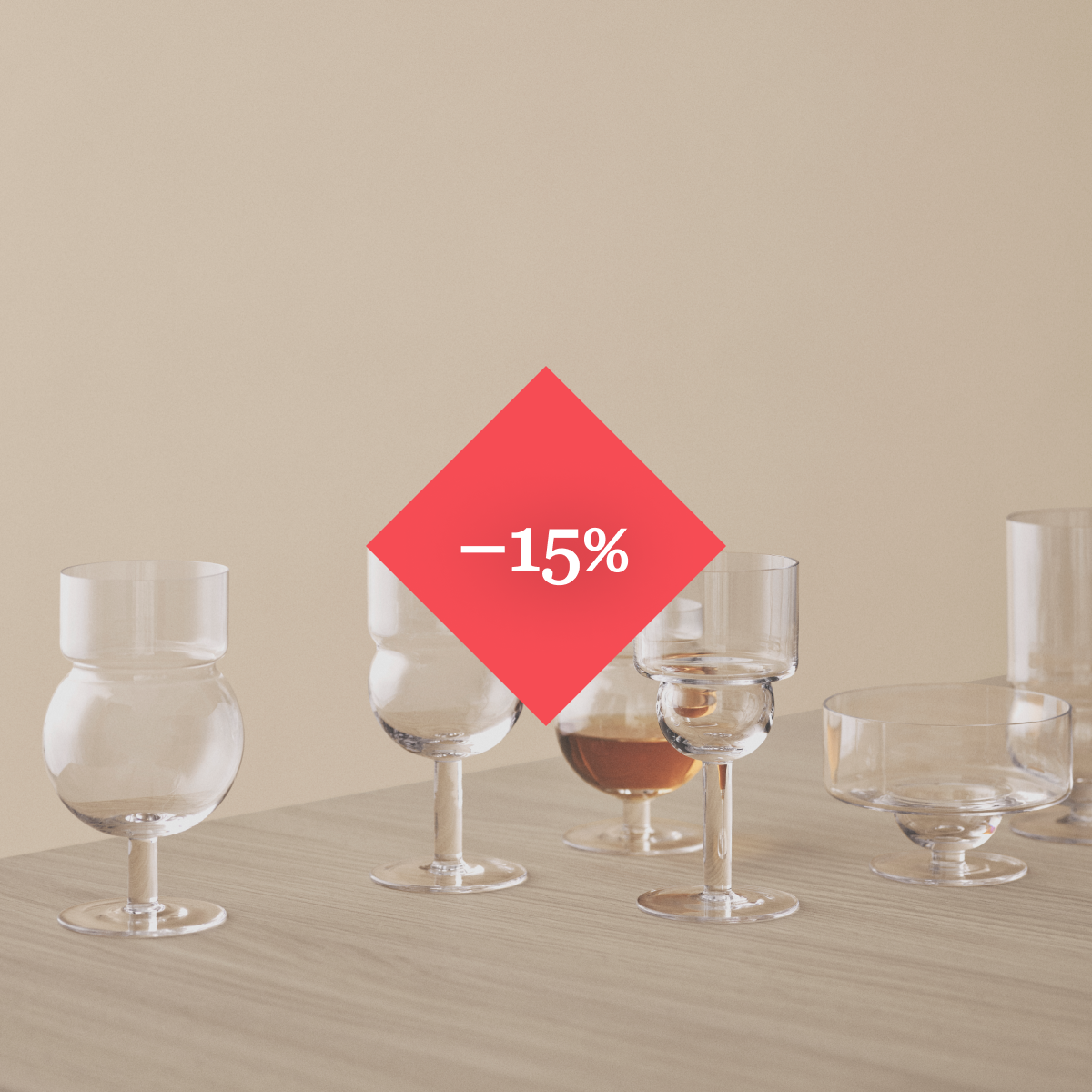 15% off Sferico glassware