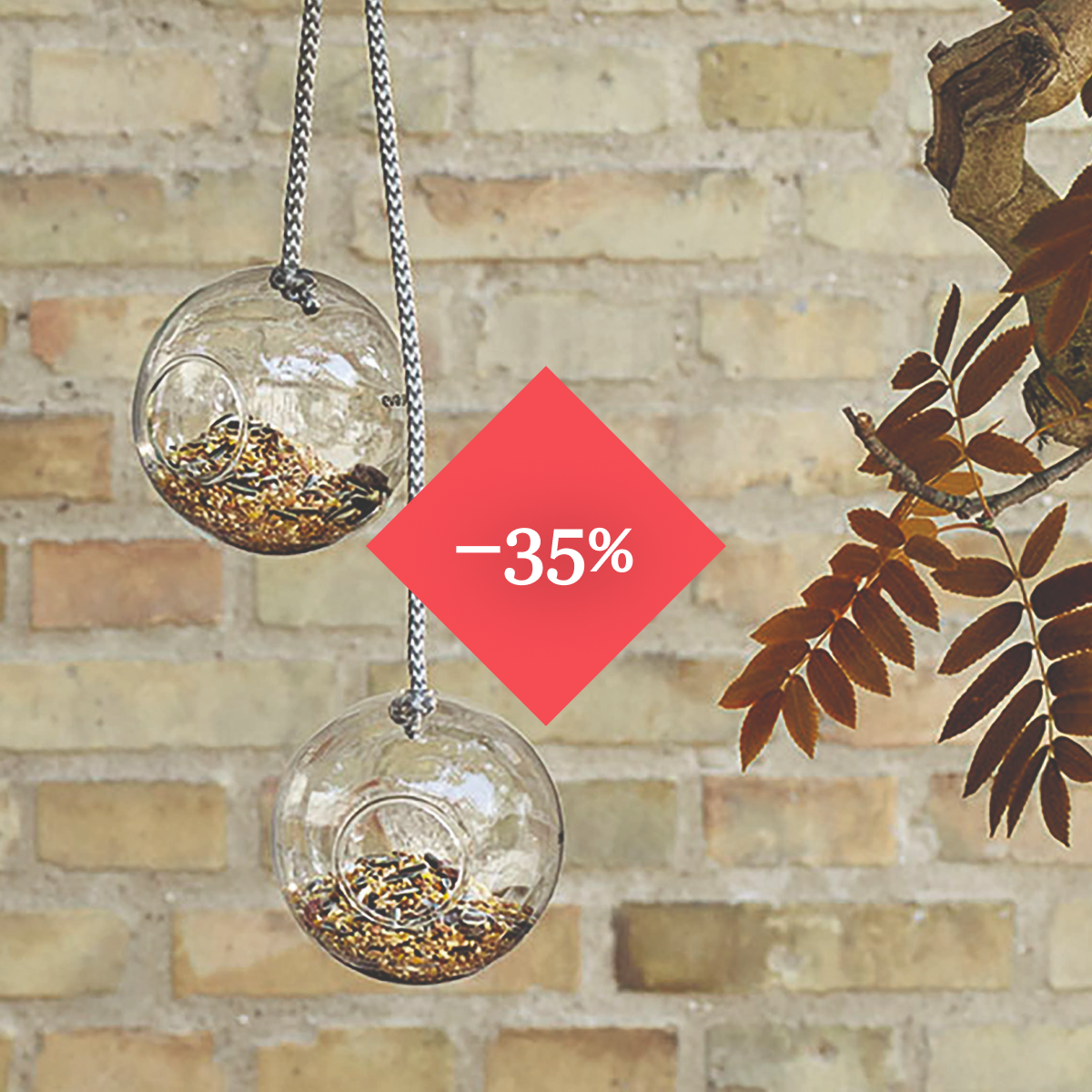 35% off glass bird feeders