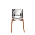 Alessi Poêle chair, brown beech - mirror polished steel