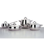 Alessi Mami cookware set, 4 pots with 3 lids