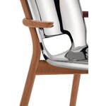 Alessi Poêle käsinojallinen tuoli, ruskea pyökki - kiillotettu teräs