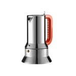 Alessi Espresso coffee maker 9090 manico forato, orange, 6 cups