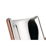 Alessi Poêle fåtölj, brun bok - spegelpolerat stål