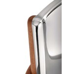 Alessi Poêle fåtölj, brun bok - spegelpolerat stål