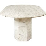 GUBI Epic dining table, elliptical, white travertine, view 3
