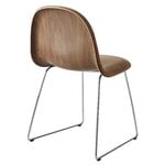 GUBI 3D dining chair, sledge base, stainless steel - walnut -Dedar Belsuede 132, extra image