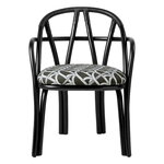 GUBI Bistra dining armchair, ebony painted rattan - Reales Pattern 003, extra image