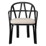 GUBI Bistra dining armchair, ebony painted rattan - Fustagno 001, extra image