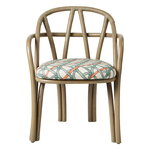 GUBI Bistra dining armchair, olive stained rattan - Reales Pattern 001, extra image