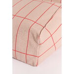 Nobodinoz Vibes kids' armchair beanbag, pink red grid, view 3