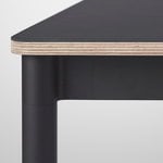 Muuto Base table round 110 cm, linoleum with plywood edges, black