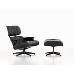 Vitra Eames Lounge Chair, uusi koko, musta saarni - musta nahka