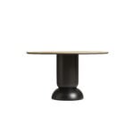 Woud Ludo dining table, 130 cm, black - white pigmented lacquered oak