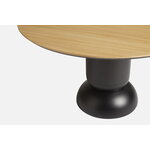 Woud Ludo matbord, 130 cm, svart - vitpigmenterad lackad ek