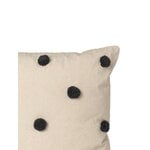 ferm LIVING Coussin tufté Dot, sable - noir