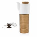 Tonfisk Design Warm teapot 1,1 L, white - oak, cork lid