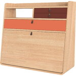 Hartô Gaston wall desk, 80 cm, oak - spiced coral - burgundy, view 4