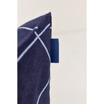 Nobodinoz Vibes kids' armchair beanbag, navy blue grid, view 3