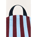 Nobodinoz Bliss Long pouf per bambini, righe blu bordeaux, vista 6