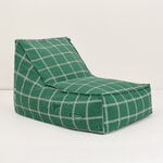 Nobodinoz Vibes Long beanbag, green white windowpane, view 2