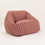 Nobodinoz Ziggy armchair beanbag, pink curry stripes, view 3