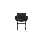 Normann Copenhagen Form käsinojallinen tuoli, musta teräs - musta nahka Ultra