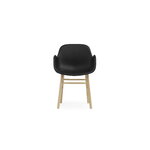 Normann Copenhagen Form käsinojallinen tuoli, tammi - musta nahka Ultra