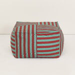 Nobodinoz Otto ottoman beanbag, 55 x 55 cm, red teal green stripes, view 4