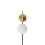 Audo Copenhagen TR Bulb suspended wall lamp, brushed brass - matte opal, extra image