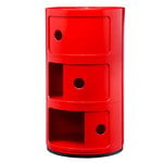 Kartell Componibili storage unit, 3 modules, red