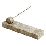 Woud Monolith incense holder, light brown marble