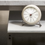 Arne Jacobsen AJ Bankers table clock with alarm, white