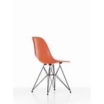 Vitra Eames DSR Fiberglass Chair, red orange - black