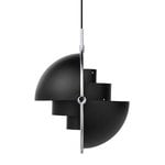 GUBI Multi-Lite Pendelleuchte, klein, Chrom - schwarz seidenmatt