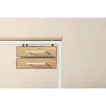 Labofa Heritage 65 desk, 2 drawers, grey linoleum - oak - white