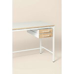 Labofa Heritage 65 desk, 2 drawers, grey linoleum - oak - white, extra image