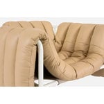 Hem Puffy lounge chair, sand leather - cream steel