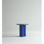 Normann Copenhagen Dit table, bright blue - Nero Marquina marble