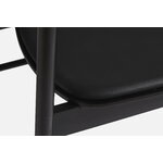 Woud Chaise de salle à manger Soma, frêne peint en noir - cuir noir