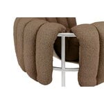 Hem Puffy lounge chair, sawdust boucle - stainless steel