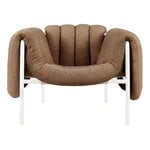 Hem Puffy lounge chair,  sawdust boucle - cream steel